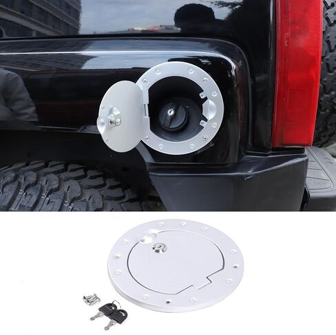 PIUGILH Locking Fuel Filler Tank Door Fit for Hummer H3 2005-2009 Exterior Accessories, Black Lock Gas Tank Cap Cover (Black) in Saudi Arabia