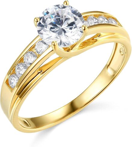 14k Yellow Gold SOLID Wedding Engagement Ring - Size 7 in Kuwait