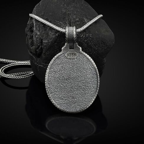 باي سيلفر ستون - قلادة يد يسوع للرجال باللون الفضي، قلادة فريدة من نوعها منقوش عليها المسيح المقدس in Kuwait