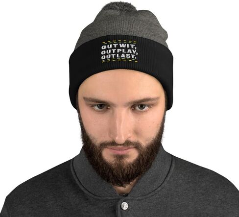 Survivor Outwit, Outplay, Outlast Pom Pom Beanie Grey/Black in Kuwait
