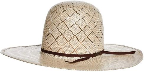 Co 5050 Sand Patchwork 4 1/4in Brim Open Crown Straw Cowboy Hat Natural 73/8 in Kuwait