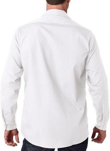 Dickies Occupational Workwear LL535WH Polyester/Cotton Men's Long Sleeve Industrial Work Shirt, White in Saudi Arabia