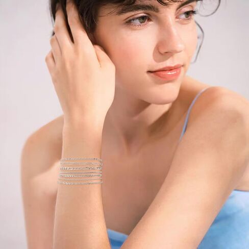 7Pc Women's Bracelet Set Stainless Steel Trendy Stackable Bracelets Fashionable Jewelry Sets for Women Jewelry Gift in Saudi Arabia