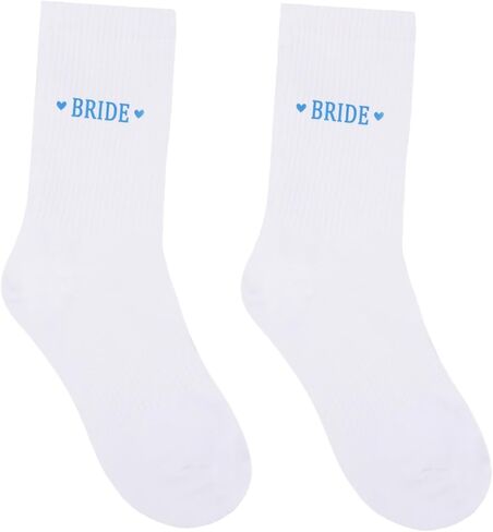 White Blue Bride Socks, Soft Cotton Bridal Socks Bride to Blue Gift Essentials Decorations for Women Wedding in Saudi Arabia