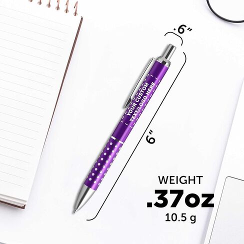 DISCOUNT PROMOS Personalized Retractable Rhinestone Accent Pens Set of 10/50/100, Bulk Plastic Pens Customizable Text Logo - Purple in Kuwait
