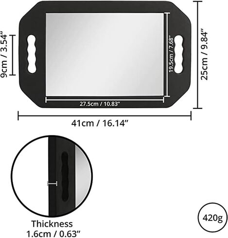 Handle Mirror – Large Hand held Mirror with Comb Set,Barber Mirrors Handheld,Salon Hand Mirrors - Barbershop Hair Salon Equipment Hairstylist and Barber Accessories in Kuwait