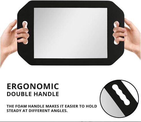 Handle Mirror – Large Hand held Mirror with Comb Set,Barber Mirrors Handheld,Salon Hand Mirrors - Barbershop Hair Salon Equipment Hairstylist and Barber Accessories in Kuwait