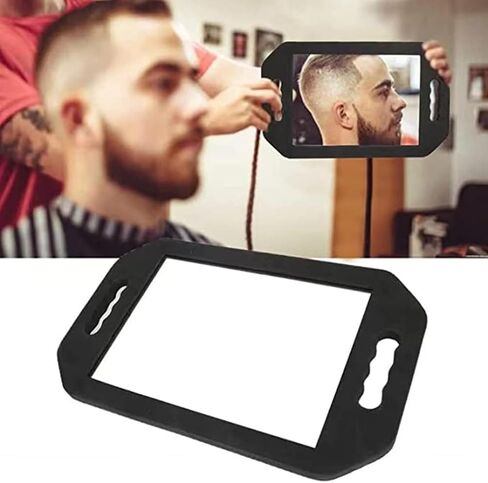 Handle Mirror – Large Hand held Mirror with Comb Set,Barber Mirrors Handheld,Salon Hand Mirrors - Barbershop Hair Salon Equipment Hairstylist and Barber Accessories in Kuwait