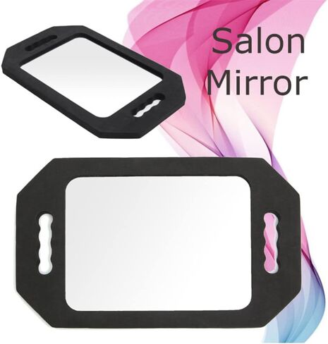 Handle Mirror – Large Hand held Mirror with Comb Set,Barber Mirrors Handheld,Salon Hand Mirrors - Barbershop Hair Salon Equipment Hairstylist and Barber Accessories in Kuwait
