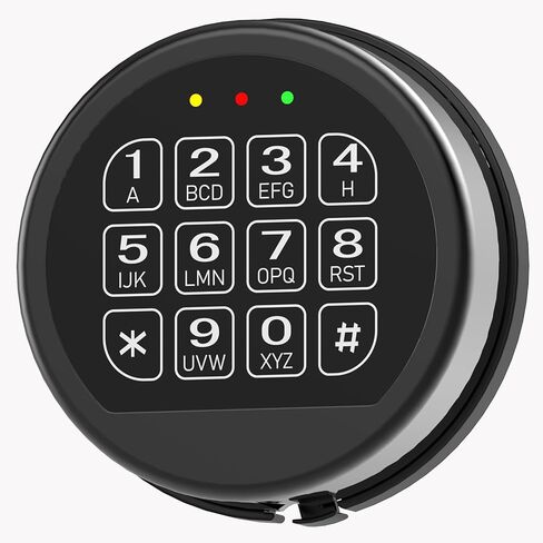 WAH LIN PARTS Gun استبدال القفل الآمن مع 2 مفاتيح تجاوز وملف لولبي أسود لوحة مفاتيح آمنة قفل إلكتروني آمن لصندوق الأمان المضاد للحريق in Kuwait