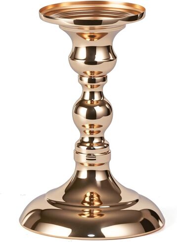 Pillar Candle Holder,Metal Candlestick Holders,Gold Candlesticks for Wedding Theme Party Table Centerpiece Decor Dining Room Birthday Holiday (Candlestick 6216- Small) in Kuwait