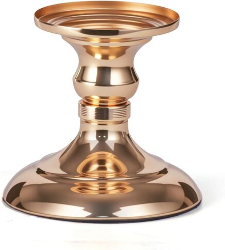 Pillar Candle Holder,Metal Candlestick Holders,Gold Candlesticks for Wedding Theme Party Table Centerpiece Decor Dining Room Birthday Holiday (Candlestick 6216- Small) in Saudi Arabia