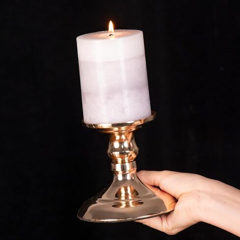 Pillar Candle Holder,Metal Candlestick Holders,Gold Candlesticks for Wedding Theme Party Table Centerpiece Decor Dining Room Birthday Holiday (Candlestick 6216- Small) in Saudi Arabia