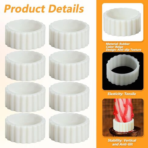 10pcs Taper Candle Rings Candle Grippers For Taper Candles Rubber Taper Candle Grippers Non-Slip Candles Hugger Gaskets Candles Hugger Gaskets and Peg Holders Stay Put for Wedding Home 0.87×0.75inches in Saudi Arabia