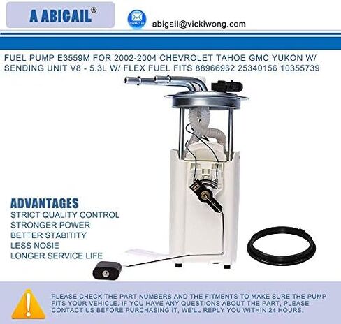 Electric Fuel Pump Replacement for Compatible with Chevy Tahoe GMC Yukon 2002 2003 2004 V8-5.3L (ONLY for FLEX fuel type) E3559M in Saudi Arabia