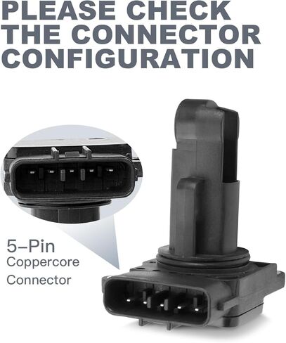 مستشعر تدفق الهواء الشامل MAF 22204-22010 متوافق مع تويوتا ولكزس - يناسب كورولا، ماتريكس، كامري، RAV4، هايلاندر، أفالون، سكيون، ES300، RX300 - يستبدل OE 22204-0D030 22204-07010 in Kuwait