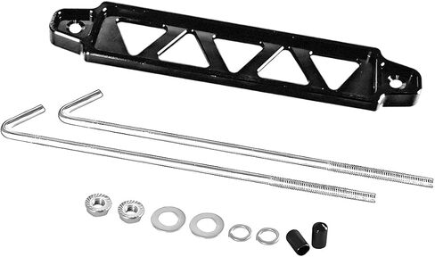 Car Battery Hold Down Bracket, Aluminum Alloy 5-Hole Battery Tie Down Holder with Stainless Steel J Bolt, Triangular Automotive Hold Lock Tray Accessories, Universal for SUV RV Sedan (Black) in Saudi Arabia