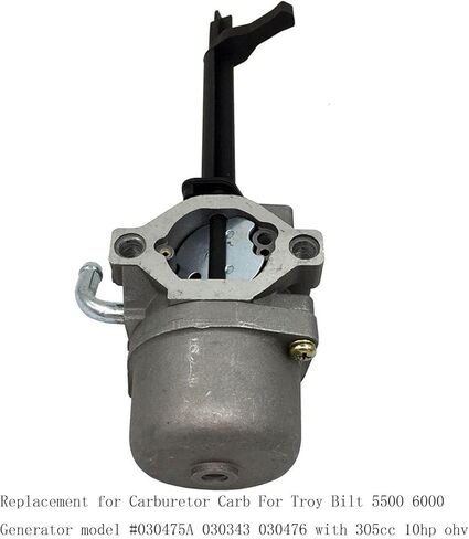 Compatible with Carburetor for Troy Bilt 5500 6000 Generator Model #030475A 030343 030476 with 305cc 10hp ohv Model 01919 Engine 204412-0147E1 190220GS in Kuwait