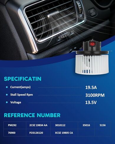 BDELI HVAC محرك المنفاخ الأمامي 700099 استبدال لـ 2000-2005 Ford Excursion، 1999-2007 Ford F-250 F-350 F-450 F-550 Super Duty، PM292، 2C3Z-19834-AA، XC3Z-19805-CA، 35016 in Saudi Arabia