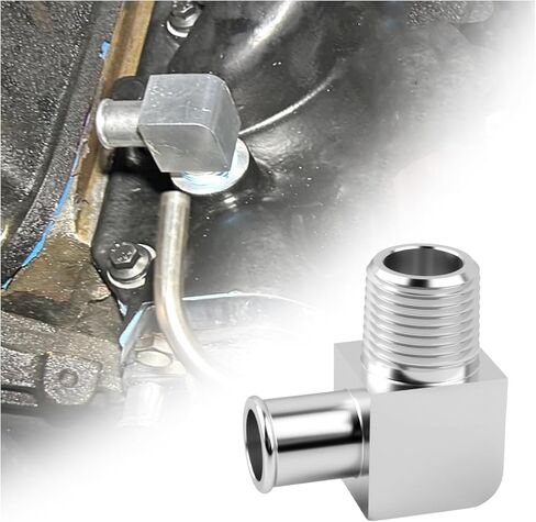 90° Car Heater Hose Fitting,Aluminum Alloy Cars Heater Hose Connector from 1/2 NPT to 5/8 Barb,Professional Elbow Fitting for Heaters Hoses Car Accessories for Cars SUVs in Kuwait