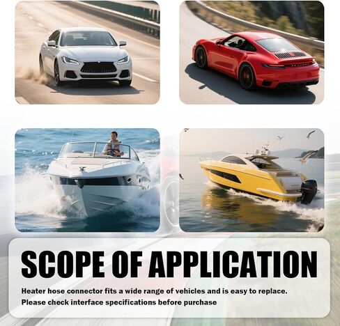 90° Car Heater Hose Fitting,Aluminum Alloy Cars Heater Hose Connector from 1/2 NPT to 5/8 Barb,Professional Elbow Fitting for Heaters Hoses Car Accessories for Cars SUVs in Kuwait