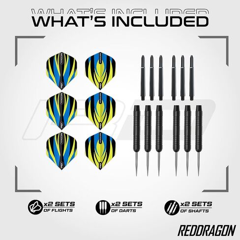 Red Dragon Professional Dartboard Sets - Tournament Standard Quality and Durable Surround with 2X Sets Steel Tip Darts in Kuwait