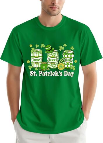 St Patricks Day Shirt Men Saint Patricks Day Shirts Funny Lucky Tee Tops in Kuwait