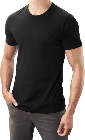 Lanky Llama (New) Craftsman Crew Neck T-Shirt | Fit for Slim & Tall Slim Men | 65/35 Combed Cotton/Poly Blend in Saudi Arabia