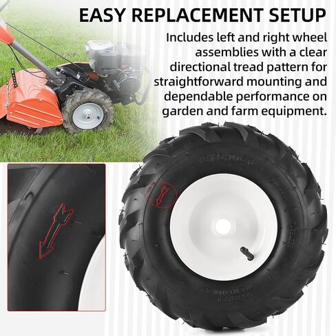 AR-PRO (2-Pack) 13x5.00-6 Tire and Wheel Assembly, 4-Ply Pneumatic Tiller Tires, 3/4" Bore & 3-1/8" Centered Hub, Compatible with Craftsman & Troy-Bilt Tiller, Garden Tractor, Trailer & Trenchers in Saudi Arabia