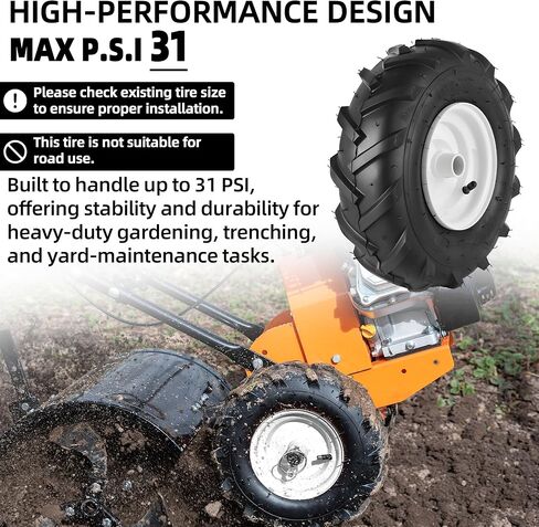 AR-PRO (2-Pack) 13x5.00-6 Tire and Wheel Assembly, 4-Ply Pneumatic Tiller Tires, 3/4" Bore & 3-1/8" Centered Hub, Compatible with Craftsman & Troy-Bilt Tiller, Garden Tractor, Trailer & Trenchers in Saudi Arabia