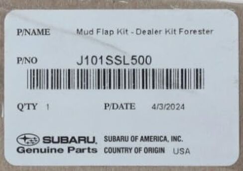 Subaru Splash Guard Mud Flap Set of 4 Matte Black for 2025 2026 Forester - J101SSL500 - Genuine OEM in Saudi Arabia