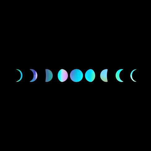 Moon Phases Vinyl Decal Notebook Car Laptop 8" x 1" (Holographic) in Saudi Arabia