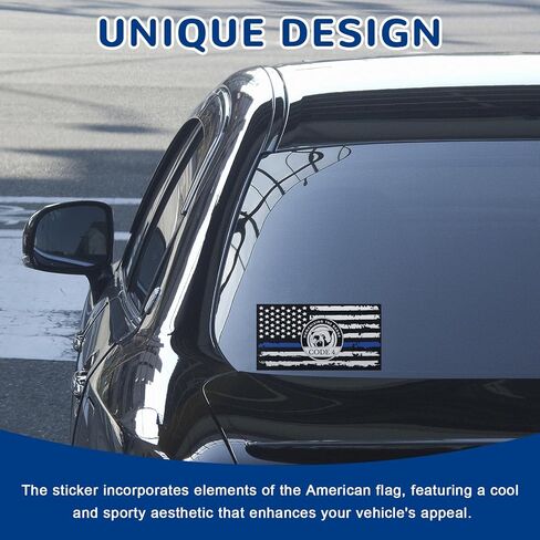 4PCS Thin Blue Line Sticker Code 4,American Flag Thin Blue Line Car Decal,Waterproof Vinyl Police Support Bumper Stickers,Reflective Support Law Enforcement Decal for Car Window Laptop in Kuwait