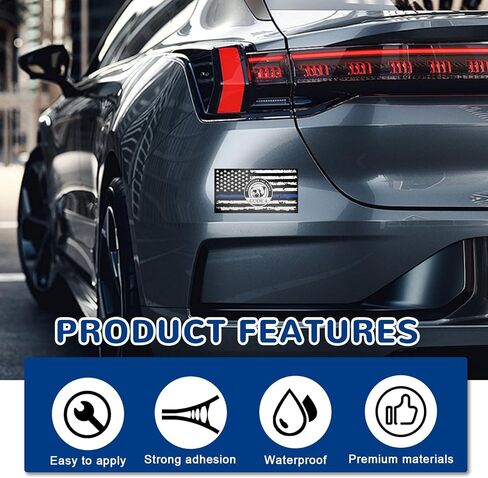 4PCS Thin Blue Line Sticker Code 4,American Flag Thin Blue Line Car Decal,Waterproof Vinyl Police Support Bumper Stickers,Reflective Support Law Enforcement Decal for Car Window Laptop in Kuwait
