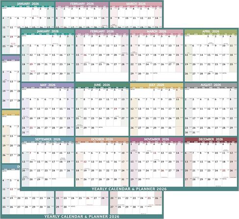 Wall Calendar 2024-2026 – Sep. 2024 - Feb. 2026, 18 Monthly Calendar 2024-2026, 11 x 8.5 In, 2025 Calendar 18 Months, 2025 Wall Calendar with Ruled Blocks, Thicker Paper, Holidays, To-do List ＆ Notes in Kuwait