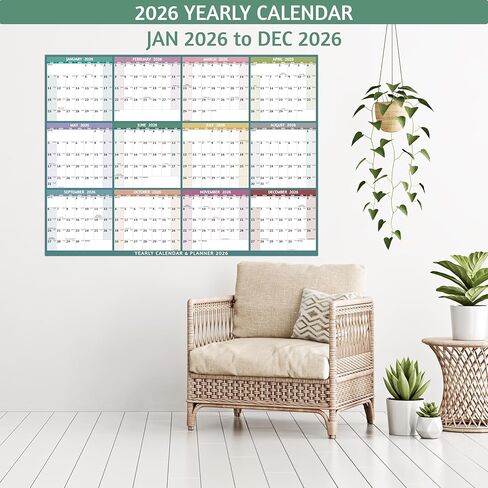 Wall Calendar 2024-2026 – Sep. 2024 - Feb. 2026, 18 Monthly Calendar 2024-2026, 11 x 8.5 In, 2025 Calendar 18 Months, 2025 Wall Calendar with Ruled Blocks, Thicker Paper, Holidays, To-do List ＆ Notes in Kuwait
