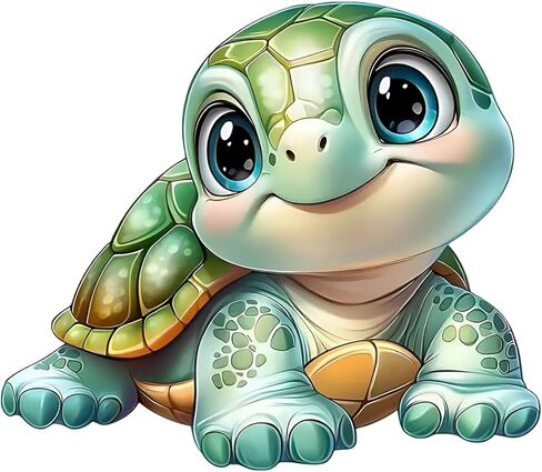 Cute Turtle Vinyl Car Window Decals – Waterproof Removable Bumper Sticker 2-Pack, Adorable Cartoon Design for Laptops, Vehicles, and Water Bottles#B044 in Kuwait