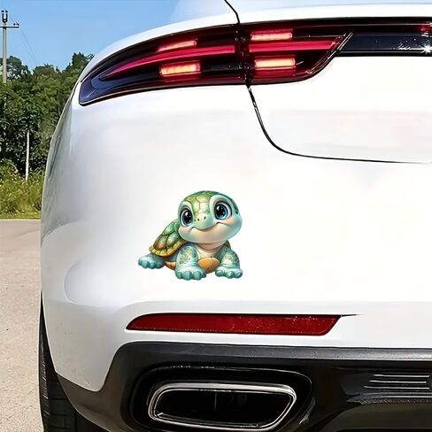 Cute Turtle Vinyl Car Window Decals – Waterproof Removable Bumper Sticker 2-Pack, Adorable Cartoon Design for Laptops, Vehicles, and Water Bottles#B044 in Kuwait