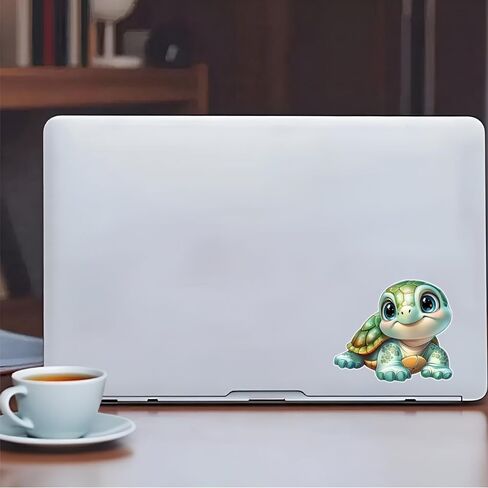 Cute Turtle Vinyl Car Window Decals – Waterproof Removable Bumper Sticker 2-Pack, Adorable Cartoon Design for Laptops, Vehicles, and Water Bottles#B044 in Kuwait