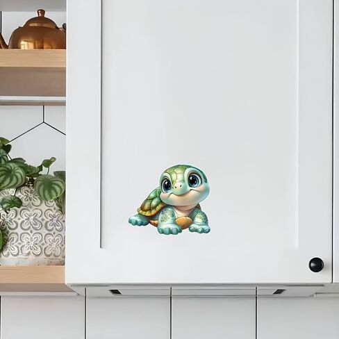 Cute Turtle Vinyl Car Window Decals – Waterproof Removable Bumper Sticker 2-Pack, Adorable Cartoon Design for Laptops, Vehicles, and Water Bottles#B044 in Kuwait