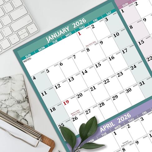 Wall Calendar 2024-2026 – Sep. 2024 - Feb. 2026, 18 Monthly Calendar 2024-2026, 11 x 8.5 In, 2025 Calendar 18 Months, 2025 Wall Calendar with Ruled Blocks, Thicker Paper, Holidays, To-do List ＆ Notes in Kuwait