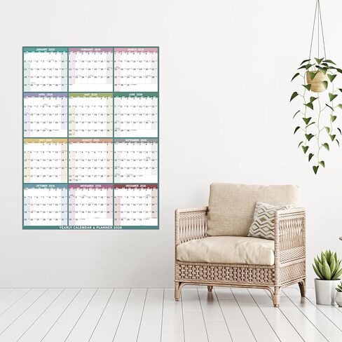 Wall Calendar 2024-2026 – Sep. 2024 - Feb. 2026, 18 Monthly Calendar 2024-2026, 11 x 8.5 In, 2025 Calendar 18 Months, 2025 Wall Calendar with Ruled Blocks, Thicker Paper, Holidays, To-do List ＆ Notes in Kuwait