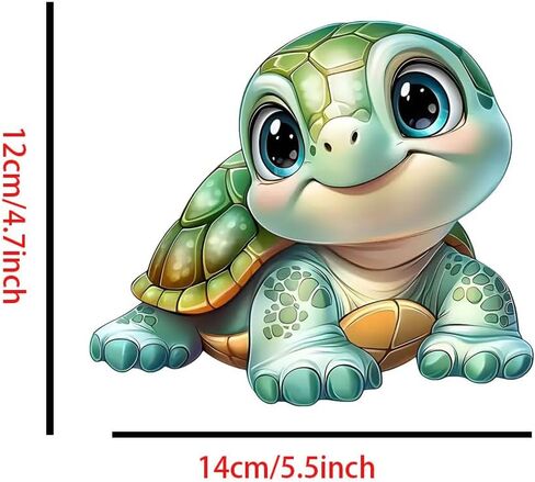 Cute Turtle Vinyl Car Window Decals – Waterproof Removable Bumper Sticker 2-Pack, Adorable Cartoon Design for Laptops, Vehicles, and Water Bottles#B044 in Kuwait