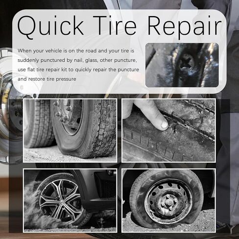 60PCS Screw in Tire Plugs Kit with 4-Size,Self-Service Tire Repair Rubber Nail Kit Includes Tires Screw Plugs & Screwdrivers,Universal Flat Tires Repair Kits for Cars,Motorcycles in Kuwait