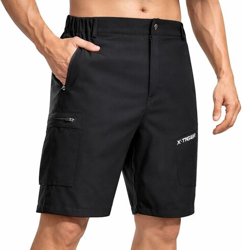 X-TIGER Men's Hiking Cargo Shorts Quick-Dry Lightweight Outdoor Shorts with 5 Zipper Pockets for Fishing Golf Camping Travel in Saudi Arabia