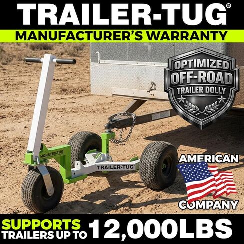 Monster Tug Off-Road Trailer Dolly – Heavy Duty Trailer Mover for Gravel, Dirt, Sand & Hard Surfaces – Adjustable Ball Mount – Manual Tow Dolly for Boat, Utility & RV Trailers in Saudi Arabia