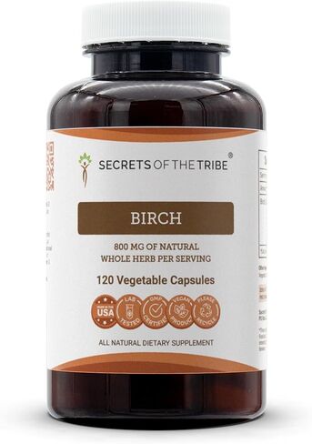 Secrets of the Tribe Birch 60 كبسولة، 1000 مجم، أوراق البتولا (بيتولا بندولا) المجففة (60 كبسولة) in Saudi Arabia