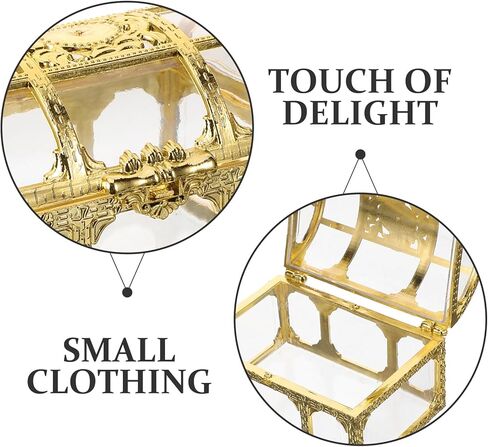 Abaodam Gold Plastic Treasure Chest Candy Boxes 10Pcs Small Wedding Favor Boxes for Kids Birthday Holiday in Saudi Arabia