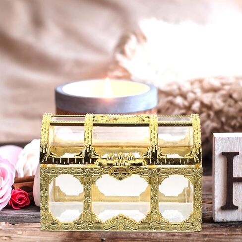 Abaodam Gold Plastic Treasure Chest Candy Boxes 10Pcs Small Wedding Favor Boxes for Kids Birthday Holiday in Saudi Arabia