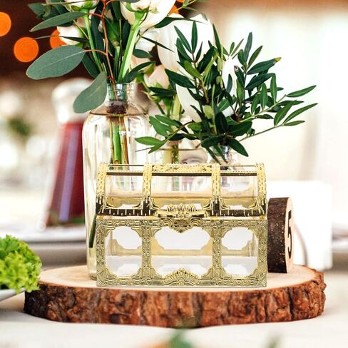 Abaodam Gold Plastic Treasure Chest Candy Boxes 10Pcs Small Wedding Favor Boxes for Kids Birthday Holiday in Saudi Arabia